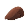 thumbnail image 3 of Cabbie Sombrero Calentador de cabeza Sombrilla Gorra de hiedra Ajustable Transpirable Newsboy Sombrero Mujeres Hombres Gorra plana para viajar Marrón Yinane Sombrero de boina para hombre, 3 of 8
