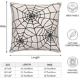thumbnail image 4 of Halloween Pillow Covers 20x20 Inch Set of 2, White Spider Web Decor Throw Pillows Holiday Halloween Outdoor Decorative Pillows Square Linen Cushion Covers for Home Bed Couch Sofa, 4 of 4