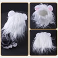 thumbnail image 2 of Leeye Halloween Pet Lion Mane Hat, White Lion Headpiece Wig Costume for Medium Large Dogs Cats Holiday Dress Up, White, Size L, 0.13 lb, 2 of 3