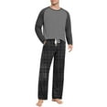 thumbnail image 6 of ZUKMRJPC Men's Pajama Sets Loungewear Long Sleeve Cotton Shirts and Plaid Pants Sleepwear Soft Mens Pjs Lightweight Comfy Sleep Sets, 6 of 7