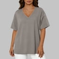 thumbnail image 7 of Ltctricy Women's Plus Size Tops Half Sleeve V Neck Side Split Oversized T Shirts Trendy Casual Tees Loose Tunic Blouses, 7 of 7