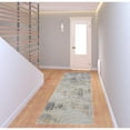 thumbnail image 7 of 8' Tan Ivory And Gray Abstract Power Loom Distressed Runner Rug, 7 of 7