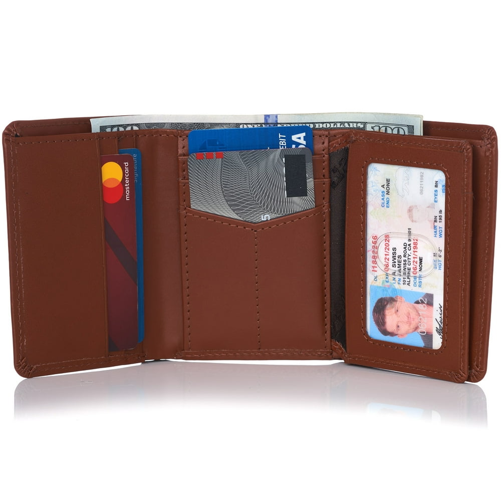 Alpine Swiss - Alpine Swiss RFID Mens Wallet Deluxe Capacity Trifold ...