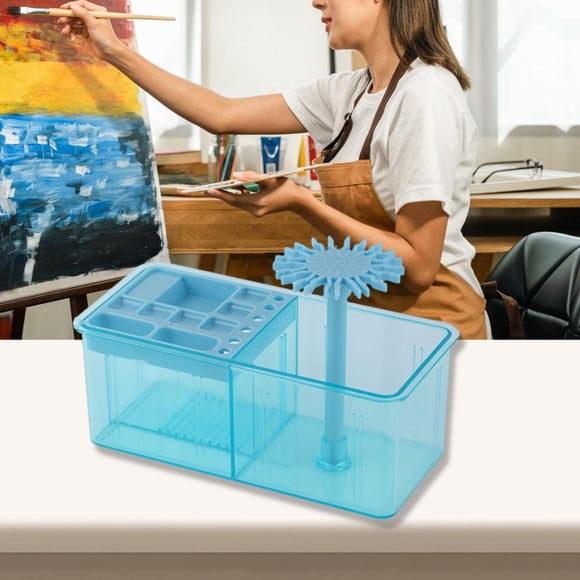 Limpiador de pinceles, soporte para pinceles de acuarela, organizador de almacenamiento, vaso de limpieza para pintores aficionados, principiantes en