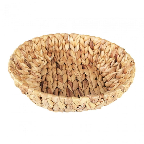 Contenedor de almacenamiento de hierba redonda, cesta de almacenamiento de de agua, bandeja de servicio de mimbre para manualidades, mesa de c