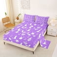 thumbnail image 2 of Feelyou Cartoon Witch Hat King Sheets, Kawaii Gothic Skull Bedding, Lavender, 4-Piece, 1 Flat Sheet, 1 Fitted Sheet and 2 Pillowcases, 2 of 5