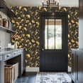 thumbnail image 6 of Peel and Stick Wallpaper Graceful Ginkgo Leaves Vines Metallic Gold Dark Wall Mural 17.7in x 9.8ft Self Adhesive Removable Wall Paper Renter Friendly Wallpaper for Nursery Bedroom Cabinets, 6 of 8