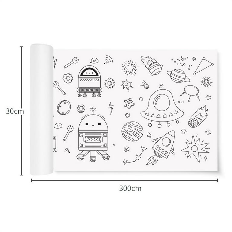 100YONGJIE Drawing Paper Roll for Kids Art - 2 Pcs Coloring Paper Roll for Kids, 118×11.8 inch Large Coloring Poster for Kids, Sticky Drawing Paper