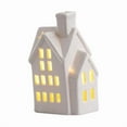 thumbnail image 4 of Porcelain Christmas Village House Ceramic LED Light Up Small Tabletop Figurine Farmhouse Style for Winter Home Decor, 4 of 9