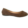 thumbnail image 2 of Shoes8teen Womens Ballerina Ballet Flat Shoes 8600 Brown Micro 8.5, 2 of 3