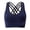 Navy, variant on Sngxgn Womens Adjustable Strap Sports Bra Wireless Padded Bra Yoga Workout Crop Top(Navy,XL)