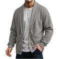 thumbnail image 3 of MXALUOB Men's Cardigan Sweaters Shawl Collar Open Front Long Sleeve Winter Sweater Solid Color Regular Fit Fashion Outerwear for Daily Wear, 3 of 6