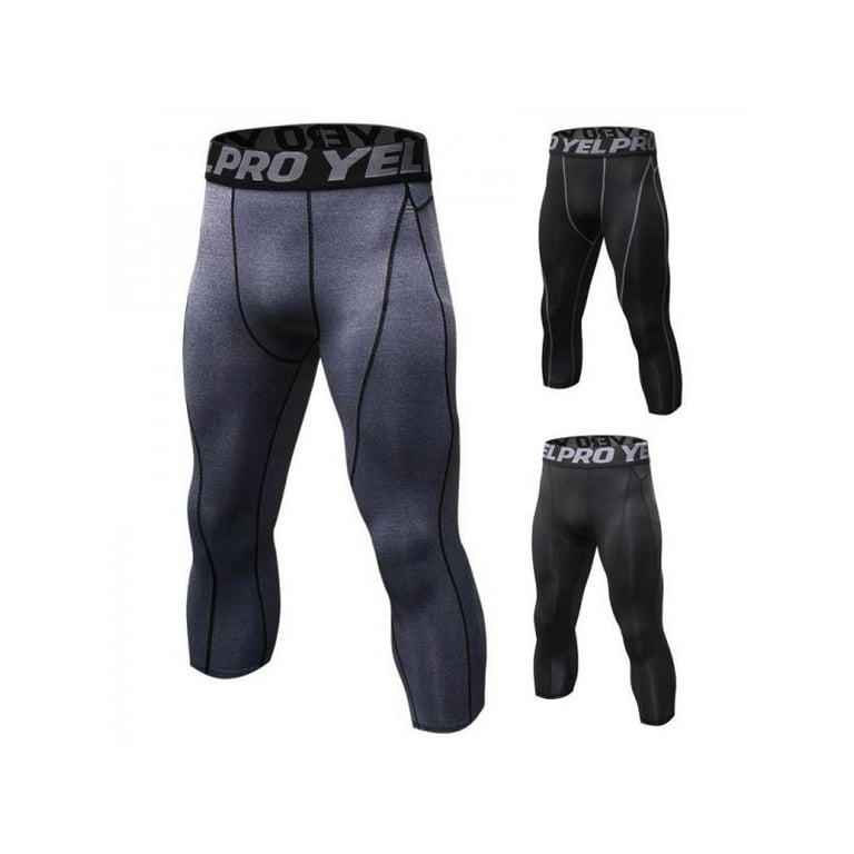 Compression Gym Men's Long Pants Running Base Layers Skins Tights Running  Pants Men's 7 points quick dry pants Plus Size 