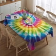 thumbnail image 2 of Rainbow Tie Dye Mandala Pattern Rectangle Tablecloth 60"x84",Waterproof Polyester Rectangle Table Cloth, Wipeable Spillproof Polyester Tablecloth for Dining, Camping, Indoor and Outdoor, 2 of 5