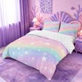 thumbnail image 2 of meiyoeat Colorful Gradient Bedding,Cute Rainbow Stars Print Duvet Cover Full For Girl,Reversible,3-Piece,1 Duvet Cover and 2 Pillowcases, 2 of 6