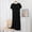 Black, variant on Cotton Nightgowns Nightgowns for Women Sleepshirts Long Nightgowns Sleep Dress Crew Neck Short Sleeve Below-the-Knee Blue Sleep Dress for Women,L