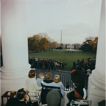 - President Kennedy And His Family Watch The Black Watch Tattoo Perform From The South Balcony Of The White House L-R Jacqueline Kennedy History