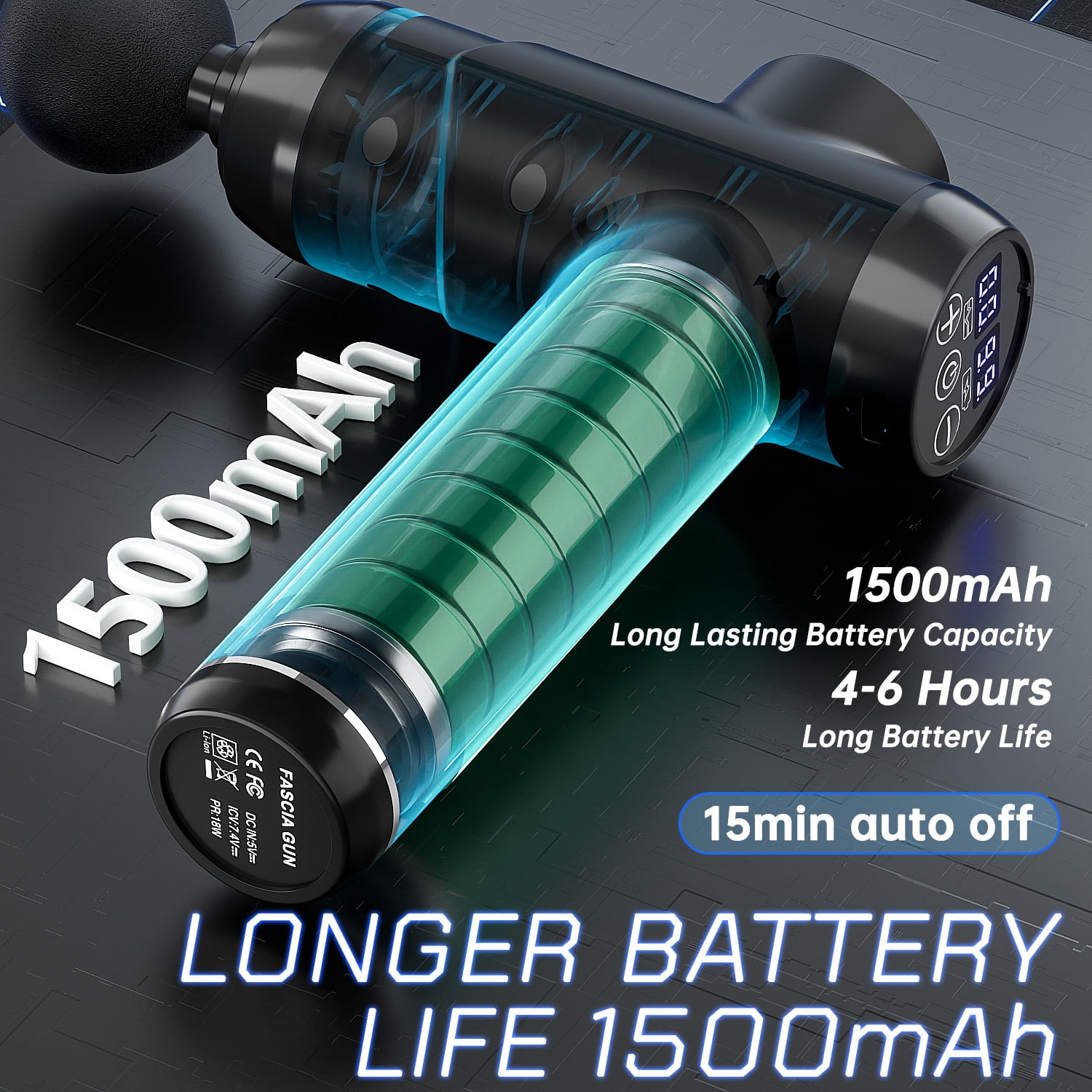 Cshidworld Massage Gun, Deep Tissue Back Massage for Athletes for Pain Relief, Percussion Massager with 10 Massages Heads & Silent Brushless Motor, Black