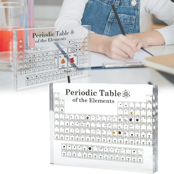 Eguiwyn Clearanceperiodic Table Acrylic Ornaments Periodic Table with Real Inside 83 Kinds of Real & Acrylic Display Stand for Science Lovers Students Chemistry Tools Gifts And Crafts Decoration