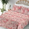 thumbnail image 3 of Ambesonne Vintage Rose Pattern Fitted & Flat Sheet with Sham 3 Pcs Set, Garden Scenery, Twin XL, Blush Dark Coral Rose, 3 of 5