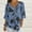 Blue, variant on BRGZLK Womens Cotton Linen Button Down Shirt 2025 Summer Trendy Floral Printed Tee Loose Casual Short Sleeve Round Neck Tops Blue L