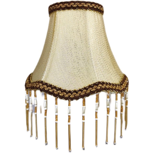 Wosthever Elegante con borlas de perlas para la decoración del hogar de los años 70 con pantalla de lámpara Lámpara de los años 70 de tela Iluminación novedosa