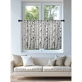 thumbnail image 4 of Sheer Curtains 45 Inch Length, Birch Trees Semi Sheer Curtains Light Filtering Window Treatment, Forest Vintage Abstract Wooden Gray Privacy Voile Drapes for Living Room Bedroom 52x45 Inch, 4 of 7