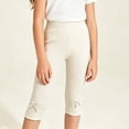 thumbnail image 5 of Aofany 3-12Y Girls Capri Leggings Stretchy Summer Cropped Tights Soft Dance Yoga Pants for Kids Teens Daily Wear, 5 of 9