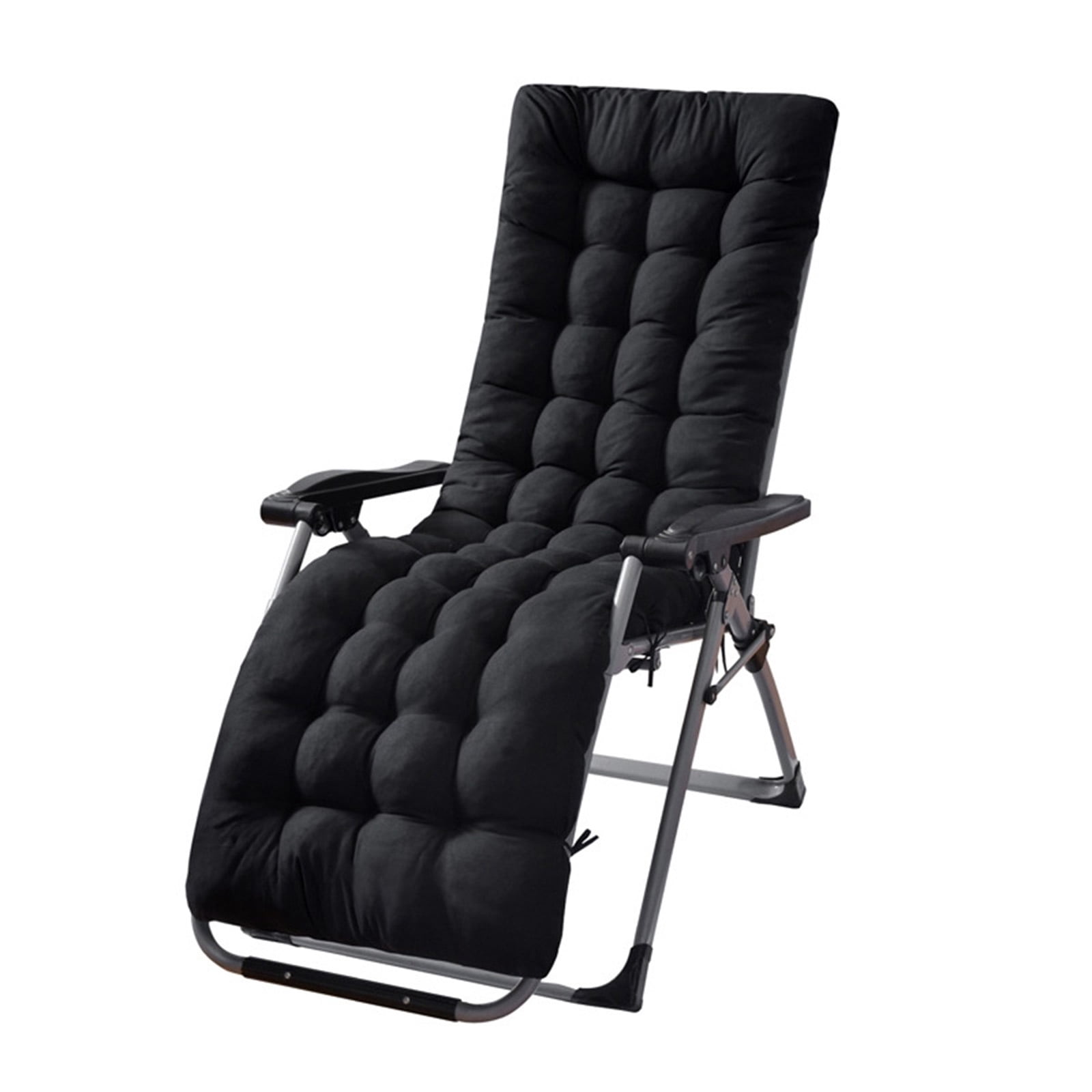 YEERSWAG 67x21x3 inch Outdoor Chaise Lounge Cushions, Lounge Chaise Cushion with Ties, Non Slip High Back Chair Pad for Patio Furniture, Black