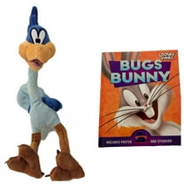 Looney Tunes Road Runner 12" & Bugs Bunny Book Plush Soft Stuffed Animal Bird New