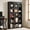 Black, variant on 5-Tier Farmhouse Arched Bookcase - 70.87 Inch Mid Century Modern Open Storage Shelving Unit for Home Office Decor (Rustic Brown)