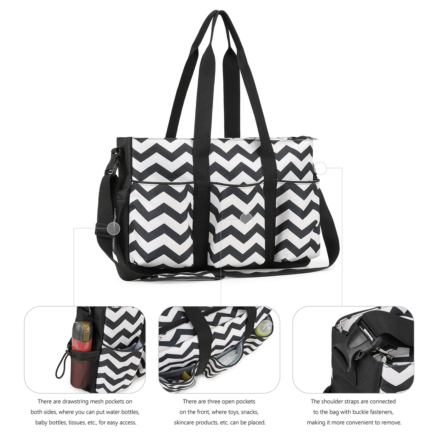 SPEKSEE Crossbody Organizer Diaper Bag - Outdoor Mother's Water-Repellent Baby Care Bag with Multiple Pockets