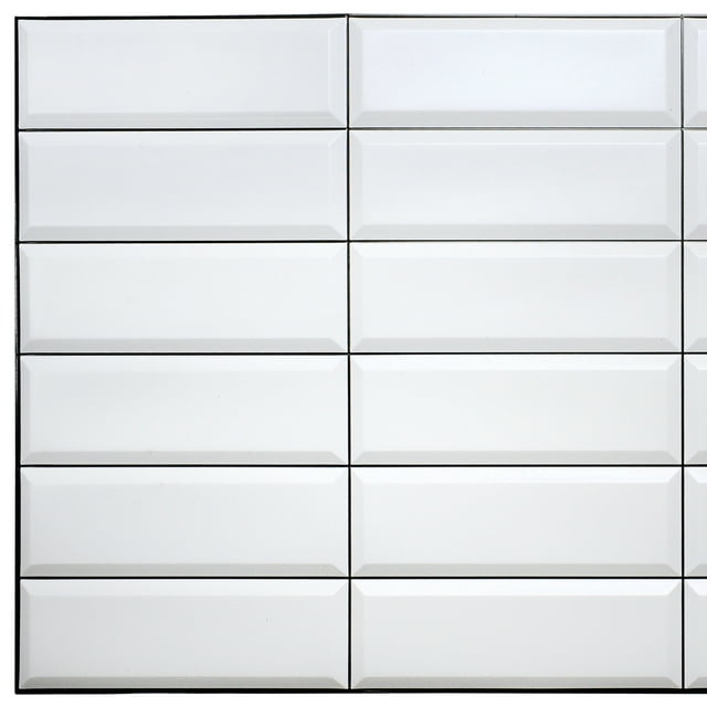 Dundee Deco's White Grey Faux Tile PVC 3D Wall Panel, 3.1 ft X 1.6 ft, Interior Design Wall Paneling Decor Commercial and Residential Application, 4.9 sq. feet each, Pack of 10