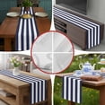 thumbnail image 5 of Burlap Table Runner 90 Inches Long,Navy Blue and White Stripe Non-Slip Kitchen Table Runners for Dining Room Everyday Use Party Table Decorations Modern Stripes Pattern, 5 of 9
