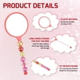 thumbnail image 3 of Uxcell 2 Pack Beadable Mirrors with Handle, 5.7 Inch Long Bead Mirror Bars Removable, Portable Round Hand Mirrors for DIY Jewelry Making and Beaded Crafts (Light Orange-Red), 3 of 7
