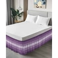 thumbnail image 4 of Purple Ombre Bed Skirt King Size 18 Inch Drop, Stripe Wrap Around Dust Ruffle Bedskirts, Wrinkle & Fade Resistant Easy Fit Bedskirt with Adjustable Elastic, 4 of 8