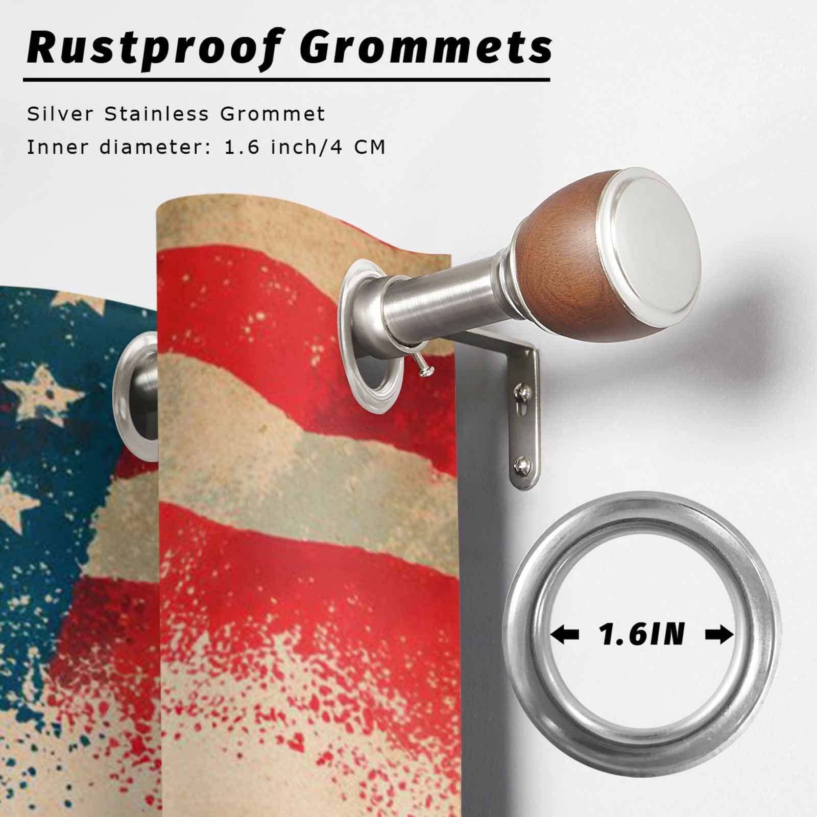 250th Anniversary Outdoor Curtains for Patio, Independence Day Firework American Flag Retro Sunshade Privacy Drapes Grommet Waterproof Outside Curtains for Porch/Cabana/Balcony 54"x 108", 1 Panel