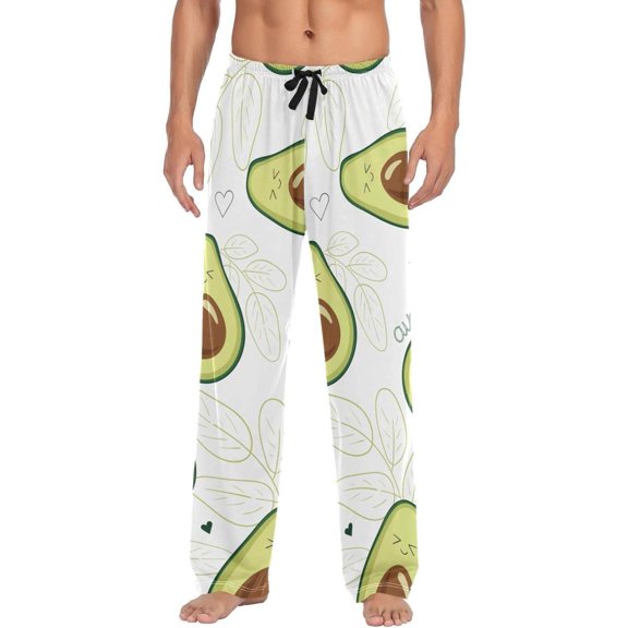 Kawaii Avocado Ghost Pajama Pants, Men's Lounge Pants Light with Drawstring and Pockets, Christmas New Year Birthday Father's Day Gifts