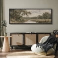 thumbnail image 3 of Large Framed Canvas Wall Art Vintage Country Landscape Print for Living Room Decoration - 60"x20" Black Frame, 3 of 7