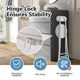 thumbnail image 4 of Cushioned Folding Bar Stool, 24-Inch White Height Portable Chair with 300 lb Capacity, Stainless Steel Frame and PU Leather Seat, 4 of 7