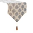 thumbnail image 1 of 12 Inch By 72 Inch Rustic Tree Table Runner Cotton Linen Pattern Washable Floral Tree Gray With, 1 of 5
