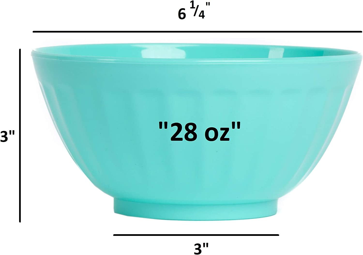 Klickpick Home 10 inch Plastic Bowls Set of 6 - 64 Ounce (2 Liter) Capacity Extra Large Cereal Salad Serving Mixing Bowl Microwave Dishwasher Safe