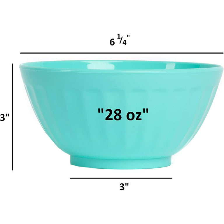 US Acrylic Fresco 28 oz. Plastic Stackable Snack Bowls for Cereal and Ice  Cream in Assorted Colors | Set of 8 | 6-inch Reusable, BPA-Free, Made in  the