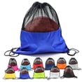 thumbnail image 4 of Basketball Storage Bag Sports Gym Backpack Drawstring Design Waterproof Honeycomb Fabric See-Through Mesh Football Soccer Pouch, 4 of 7