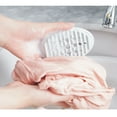 thumbnail image 4 of Jabonera ovalada creativa de silicona con drenaje para ducha, baño y cocina (blanca), 4 of 7