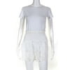 Pre-owned|Michael Michael Kors Womens Ruched Laser Cut Tiered Mini Skirt White Size XS
