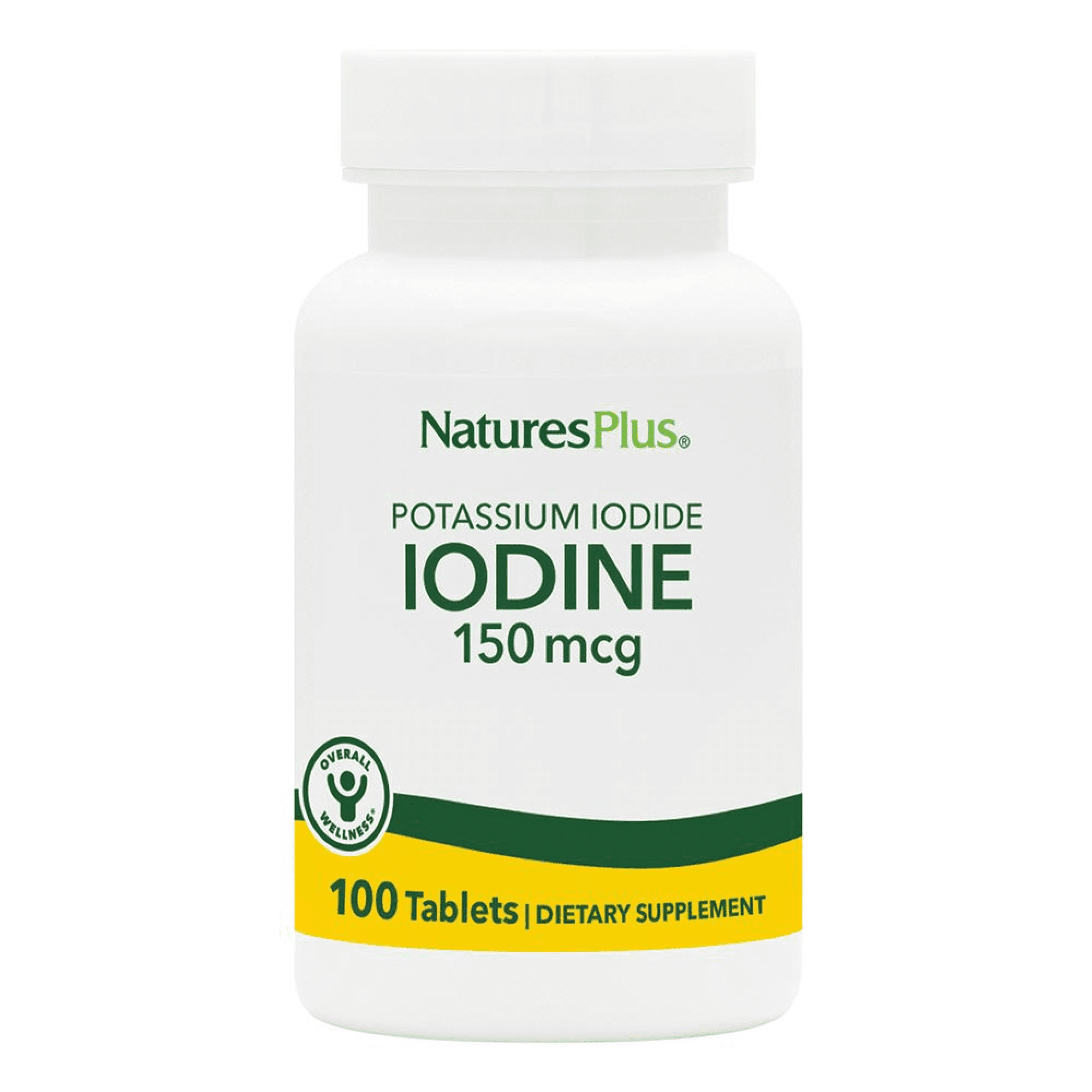 NaturesPlus Potassium Iodide - 150 mcg, 100 Tablets - 100 Servings