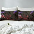thumbnail image 4 of Erosebridal Neon Red Purple Hexagon Sheet Set Twin , Geometry Honeycomb Bedding Sets Twin Size, Black Room Decor 3pcs, 4 of 7