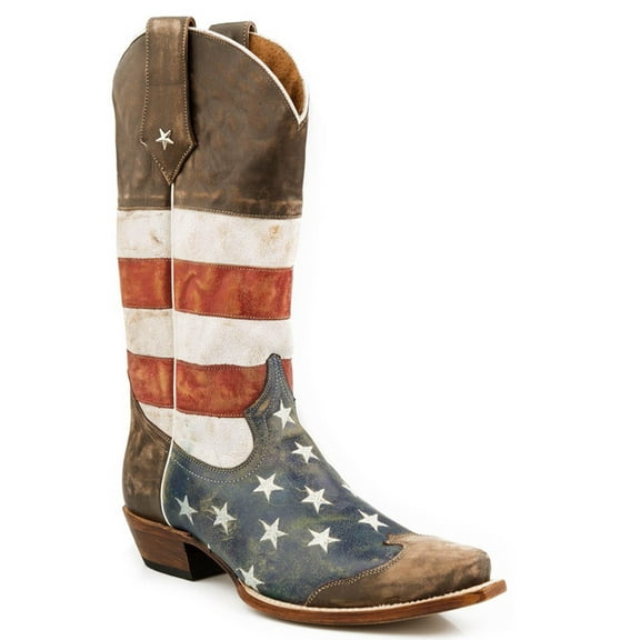 Roper 7001 American Flag Cowboy Boot Brown