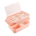 thumbnail image 1 of Boovnll Bento Box, Plastic Lunch Box Fresh-Keeping Box Microwave Oven Heating Sealed Thermal Insulation Bento Box Lunch Box with Tableware, Bento Box Adult, 1 of 1
